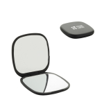 Recycled plastic mirror, dual view, standard and magnification black colour