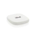 Recycled plastic mirror, dual view, standard and magnification white colour
