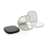 Recycled plastic mirror, dual view, standard and magnification white colour