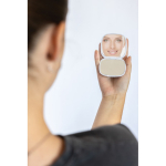 Recycled plastic mirror, dual view, standard and magnification white colour