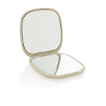Recycled plastic mirror, dual view, standard and magnification beige colour