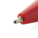 Recycled plastic pen, ultra-smooth ink, blue writing red colour