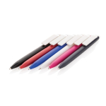 Recycled plastic pen, ultra-smooth ink, blue writing pink colour