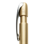 Recycled plastic pen, Dokumental® refill, blue writing gold colour