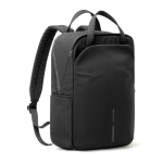Expandable recycled fabric backpack, Duo-Zipper, 16” black colour