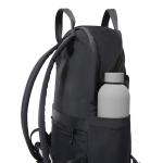 Expandable recycled fabric backpack, Duo-Zipper, 16” black colour