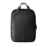 Expandable recycled fabric backpack, Duo-Zipper, 16” black colour