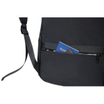 Expandable recycled fabric backpack, Duo-Zipper, 16” black colour