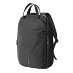 Expandable recycled fabric backpack, Duo-Zipper, 16” black colour