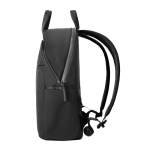 Expandable recycled fabric backpack, Duo-Zipper, 16” black colour
