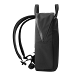 Expandable recycled fabric backpack, Duo-Zipper, 16” black colour