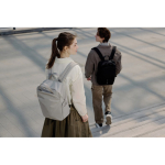 Expandable recycled fabric backpack, Duo-Zipper, 16” black colour
