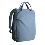 Expandable recycled fabric backpack, Duo-Zipper, 16” blue colour