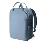 Expandable recycled fabric backpack, Duo-Zipper, 16” blue colour