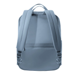 Expandable recycled fabric backpack, Duo-Zipper, 16” blue colour