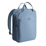 Expandable recycled fabric backpack, Duo-Zipper, 16” blue colour