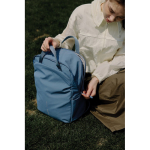 Expandable recycled fabric backpack, Duo-Zipper, 16” blue colour