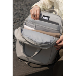 Expandable recycled fabric backpack, Duo-Zipper, 16” grey colour