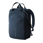 Expandable recycled fabric backpack, Duo-Zipper, 16” navy-blue colour