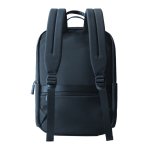 Expandable recycled fabric backpack, Duo-Zipper, 16” navy-blue colour
