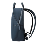 Expandable recycled fabric backpack, Duo-Zipper, 16” navy-blue colour