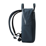 Expandable recycled fabric backpack, Duo-Zipper, 16” navy-blue colour