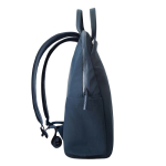 Expandable recycled fabric backpack, Duo-Zipper, 16” navy-blue colour