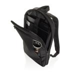 Ultra-slim recycled rPET backpack, expandable design, 15.6” black colour