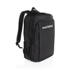 Ultra-slim recycled rPET backpack, expandable design, 15.6” black colour