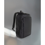 Ultra-slim recycled rPET backpack, expandable design, 15.6” black colour