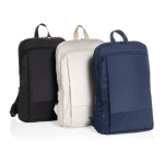 Ultra-slim recycled rPET backpack, expandable design, 15.6” beige colour