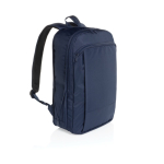 Ultra-slim recycled rPET backpack, expandable design, 15.6” navy-blue colour