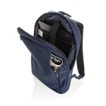 Ultra-slim recycled rPET backpack, expandable design, 15.6” navy-blue colour