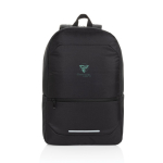 Recycled polyester business backpack, pockets, 15.6” black colour