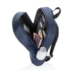 Recycled polyester business backpack, pockets, 15.6” navy-blue colour