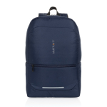 Recycled polyester business backpack, pockets, 15.6” navy-blue colour
