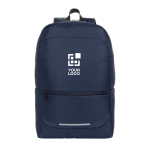 Recycled polyester business backpack, pockets, 15.6” navy-blue colour