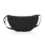 Recycled rPET XL shoulder bag, outer pocket, adjustable strap black colour