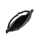 Recycled rPET XL shoulder bag, outer pocket, adjustable strap black colour