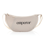 Recycled rPET XL shoulder bag, outer pocket, adjustable strap beige colour