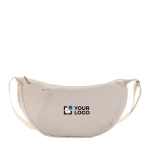 Recycled rPET XL shoulder bag, outer pocket, adjustable strap beige colour