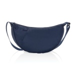 Recycled rPET XL shoulder bag, outer pocket, adjustable strap navy-blue colour