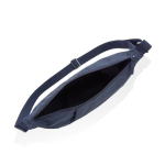 Recycled rPET XL shoulder bag, outer pocket, adjustable strap navy-blue colour