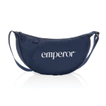 Recycled rPET XL shoulder bag, outer pocket, adjustable strap navy-blue colour