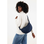Recycled rPET XL shoulder bag, outer pocket, adjustable strap navy-blue colour