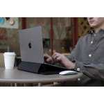Recycled laptop sleeve, tilt stand 4cm, 14” black colour
