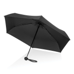 Manual mini umbrella, recycled rPET 190T fabric, durable design, Ø100 black colour