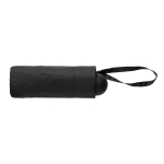 Manual mini umbrella, recycled rPET 190T fabric, durable design, Ø100 black colour