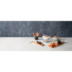 Ceramic cheese fondue set, candle heating, 750ml white colour