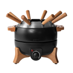 Electric fondue set, precise control, 8-person capacity black colour